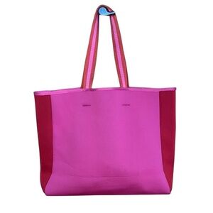 SUMMERSALT Women’s Beach Tote Hand Bag Neoprene Pink/red NWT 19x13x5